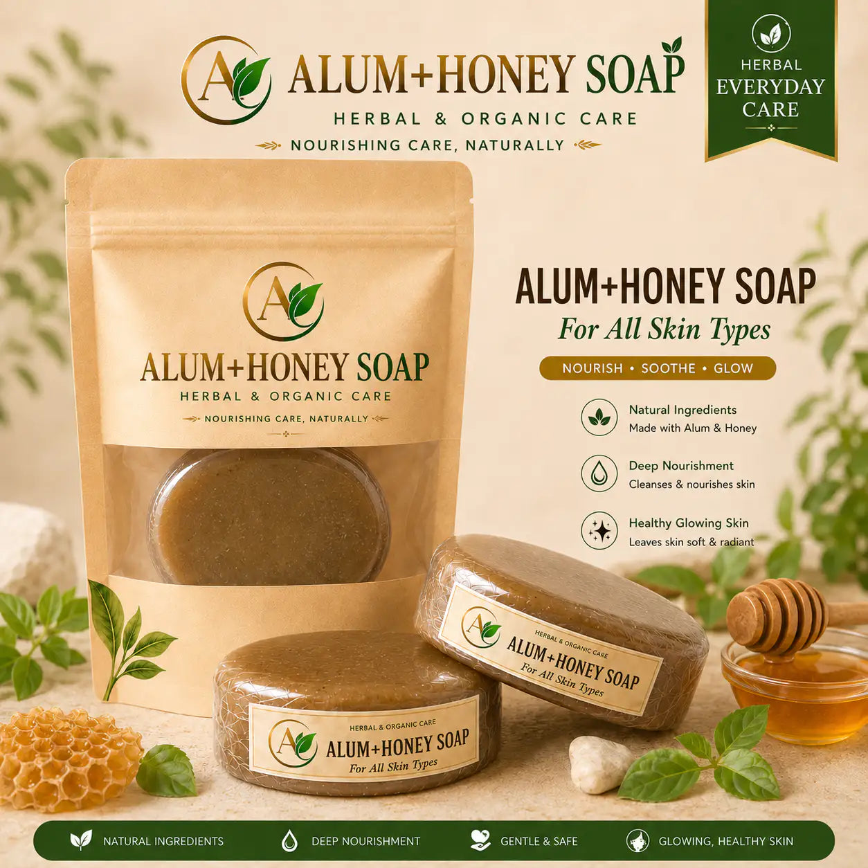 NUTRACAREZ Alum+honey soap