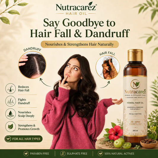 Nutracarez Herbal Hair Oil for Hair Fall, Dandruff & Scalp Nourishment – 200ml